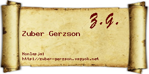 Zuber Gerzson névjegykártya